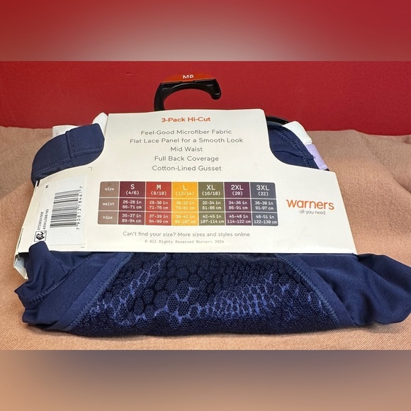 Warners Blissful Benefits 3 Pack Hi Cut Brief Microfiber Mid Waist Women’s Sz M - Picture 2 of 6